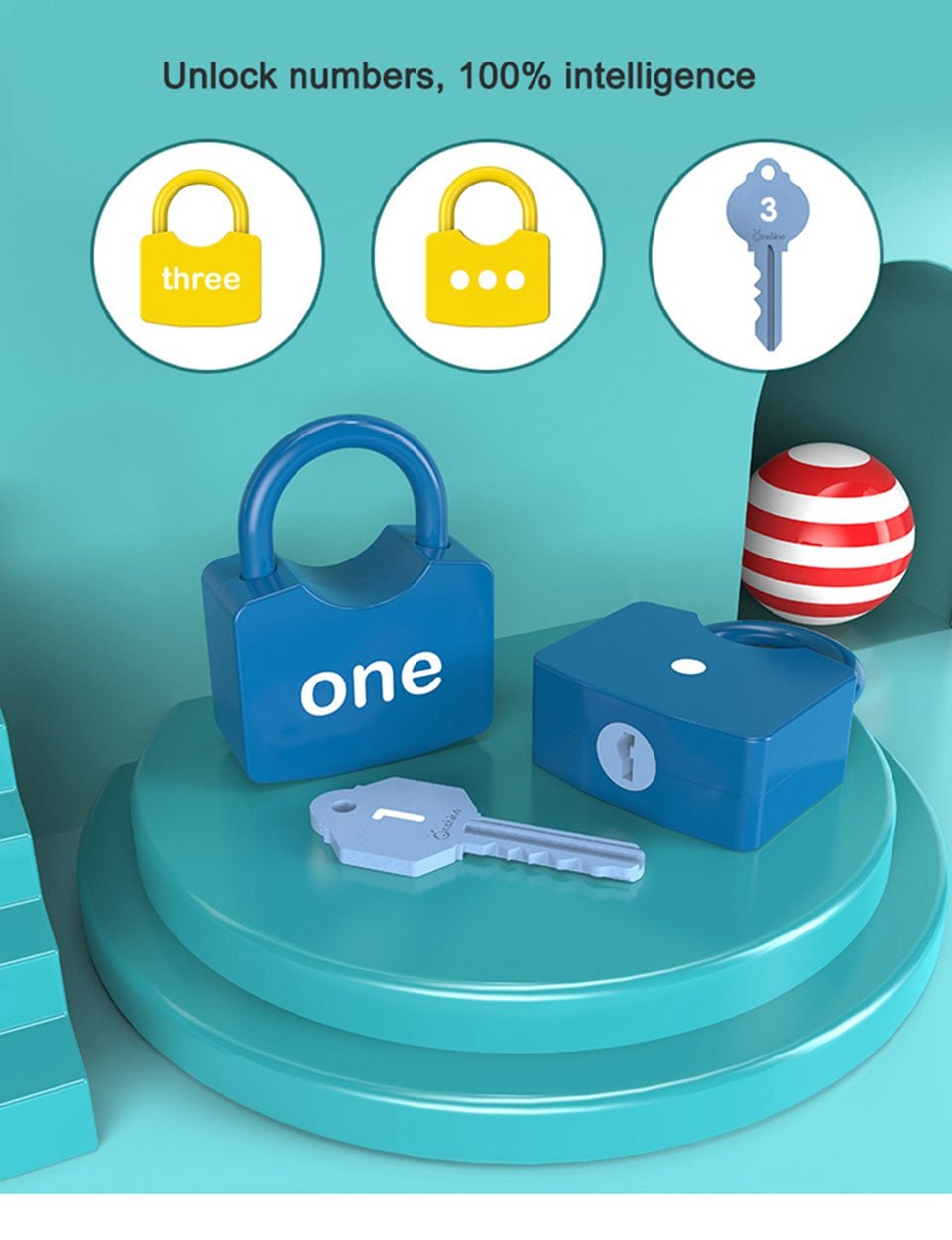 لعبة مجموعة الاقفال التعليمية المميزة للأطفال uae - Makfool