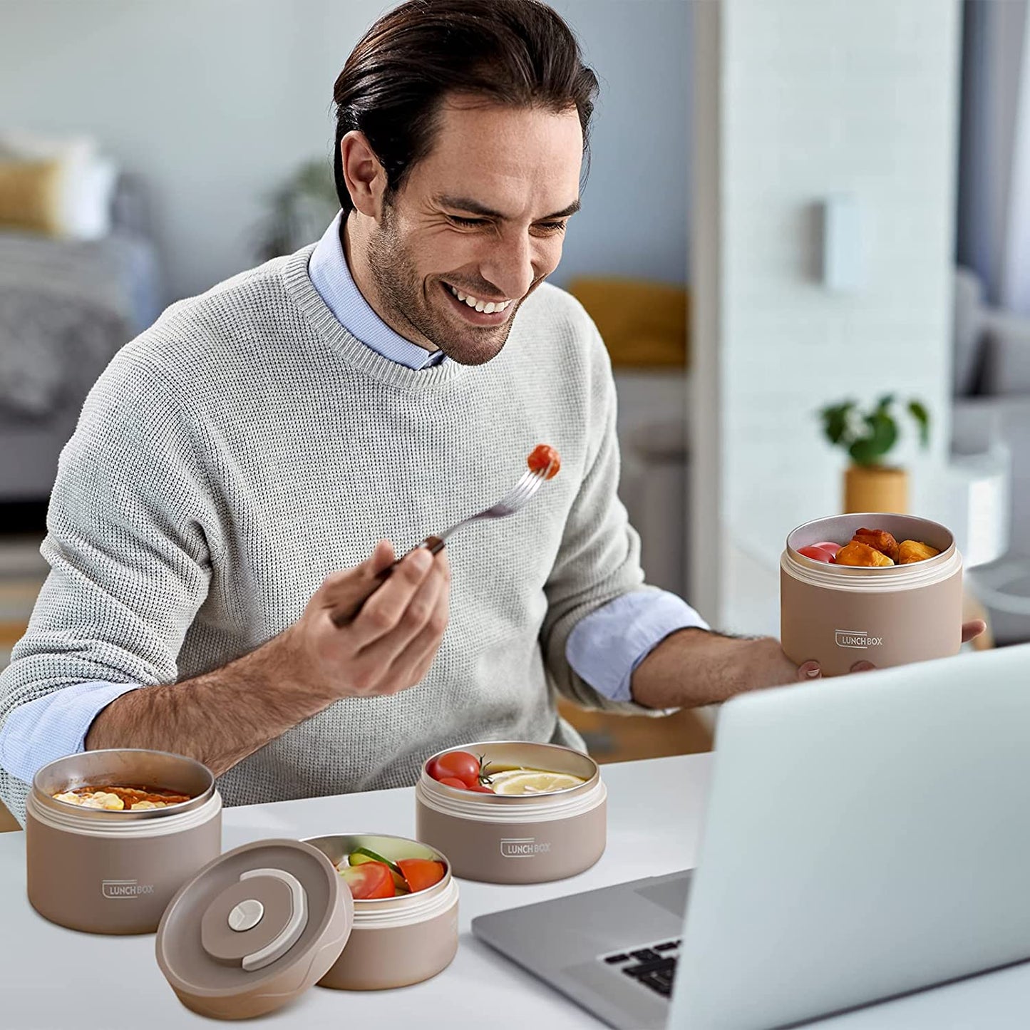 مجموعة علب الطعام المحمولة الحافظة للحرارة - Makfool