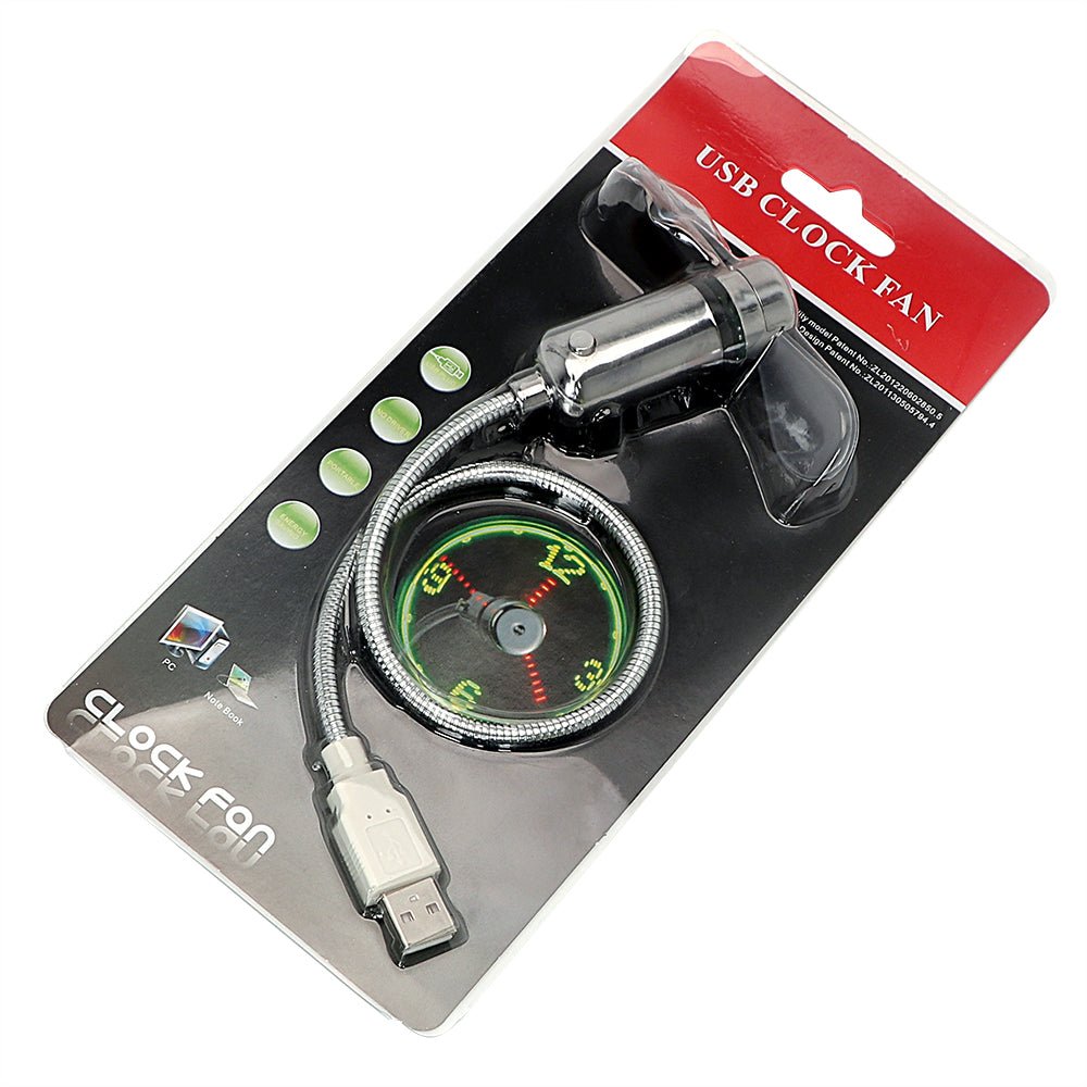 مروحة USB مضيئة مع ساعة توقيت مميزة - Makfool