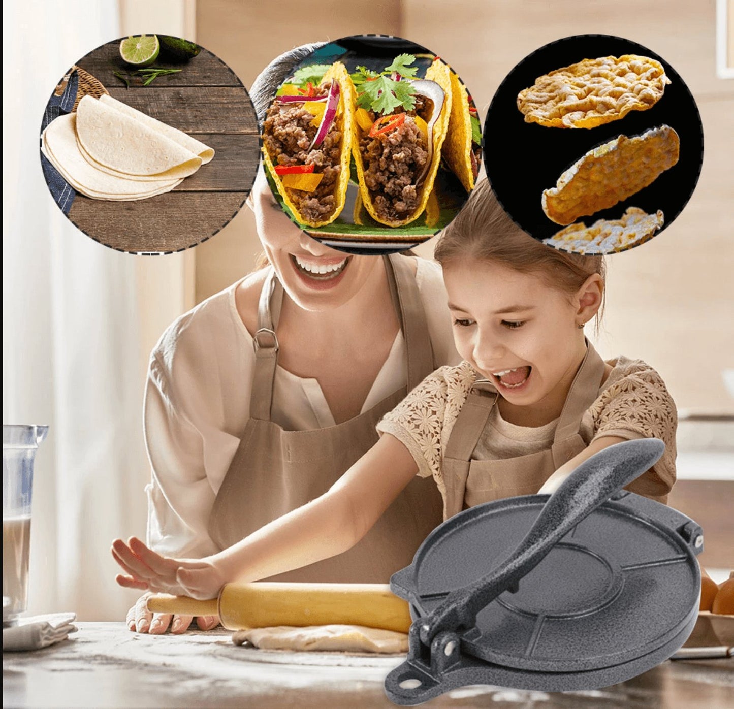 Tortella Pro™ مكبس ضغط العجين وعمل الخبز العربي - Makfool