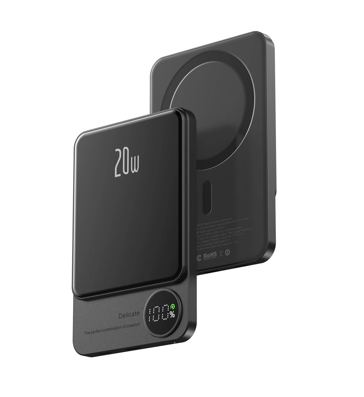 باور بانك ديجيتال مغناطيسي سريع بتصميم عصري - Makfool