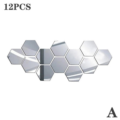 ديكور المرايا المميز سهل التركيب (12 قطعة) - Makfool