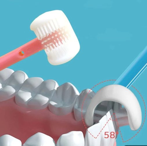 فرشاة أسنان ثلاثية الجوانب للاطفال (عدد 2) - Makfool