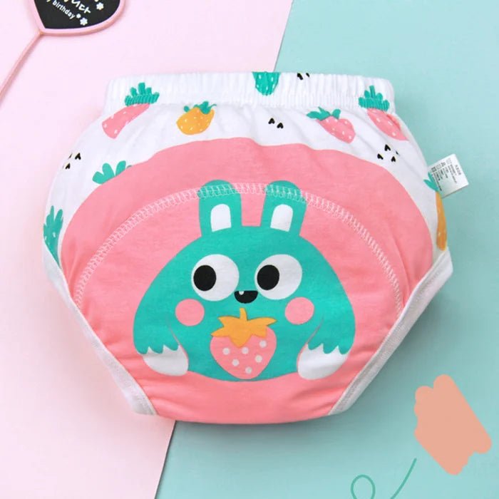 ملابس داخلية قطنية للأطفال تمنع التسرب عدد 4 مناسبة لعمر سنة الى سنتان ونصف قابلة لاعادة الإستخدام - Makfool